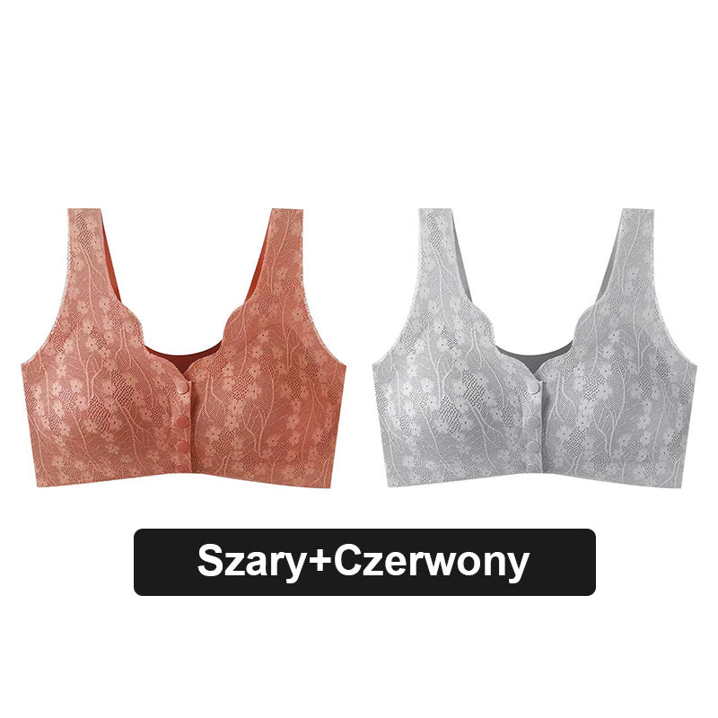 🩱 Seksowny, oddychający i wygodny koronkowy biustonosz plus size zapinany na guziki